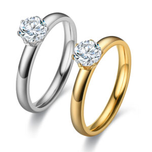 JZKN-11 Fashionable niche micro-set zirconium titanium steel ring