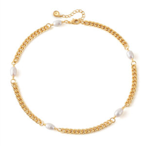 KNXL19 Natural freshwater pearl collar chain