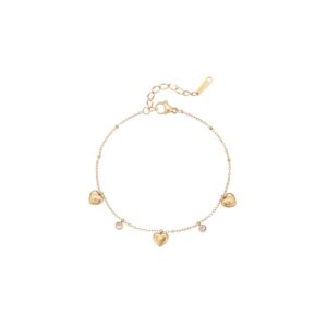 SLKN-12 Stainless steel minimalist heart-shaped starburst layered bracelet