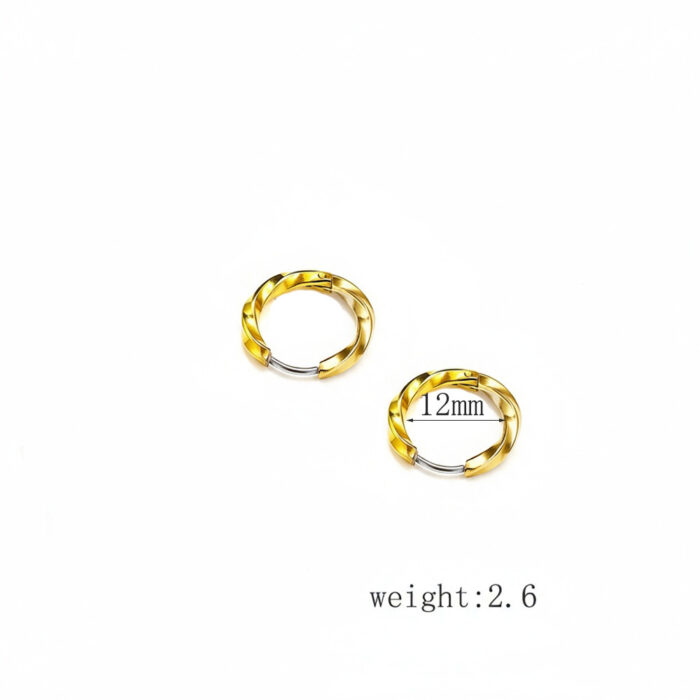 sku-3-537扭线间金圆线耳环