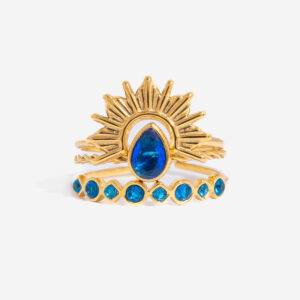 JZKN-02 New elegant style 18K gold and stainless steel layered wedding ring from Europe and America