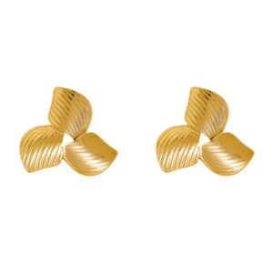 KNER-21 Gold-plated stainless steel stud earrings