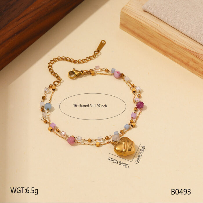 sku-2-B0493彩色双层手链 sku-2-B0493彩色双层手链