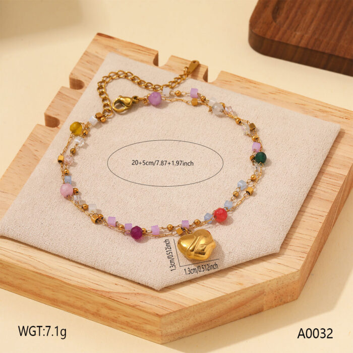 sku-3-A0032彩色方块脚链 sku-3-A0032彩色方块脚链